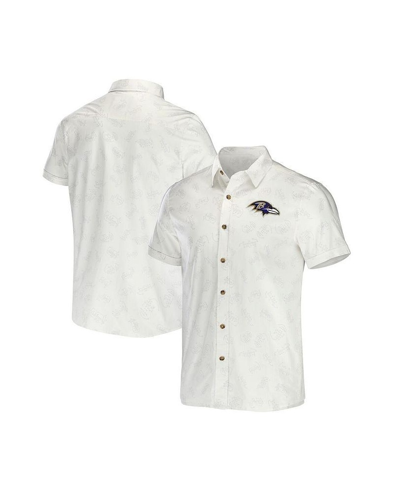 Men's NFL x Darius Rucker Collection by White Baltimore Ravens Woven Button-Up T-shirt $31.85 Shirts