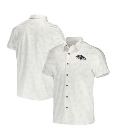 Men's NFL x Darius Rucker Collection by White Baltimore Ravens Woven Button-Up T-shirt $31.85 Shirts