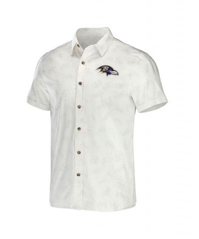 Men's NFL x Darius Rucker Collection by White Baltimore Ravens Woven Button-Up T-shirt $31.85 Shirts