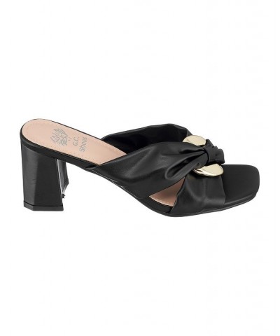 Women's Zane Heeled Slide Sandals Black $42.39 Shoes