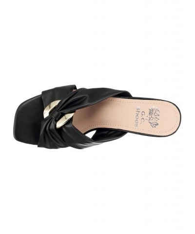 Women's Zane Heeled Slide Sandals Black $42.39 Shoes