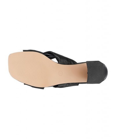 Women's Zane Heeled Slide Sandals Black $42.39 Shoes