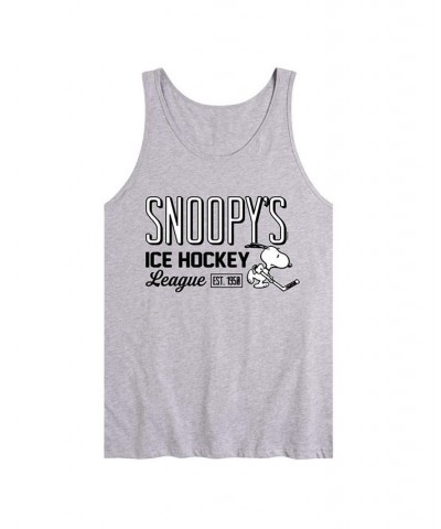 Men's Peanuts Ice Hockey Tank Gray $17.50 T-Shirts