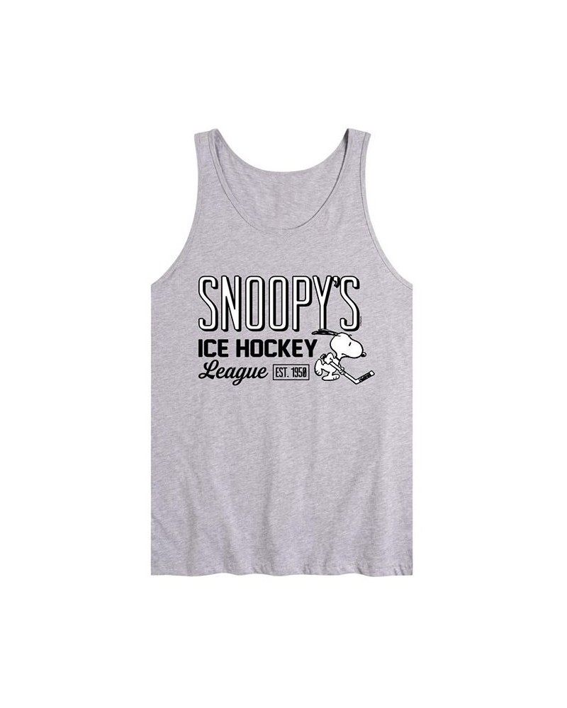 Men's Peanuts Ice Hockey Tank Gray $17.50 T-Shirts