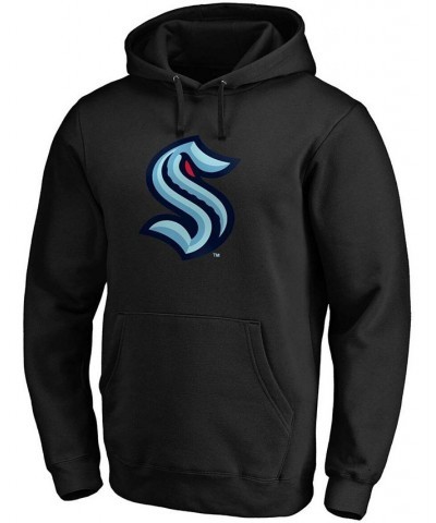 Men's Big and Tall Black Seattle Kraken Primary Logo Pullover Hoodie $27.06 Sweatshirt