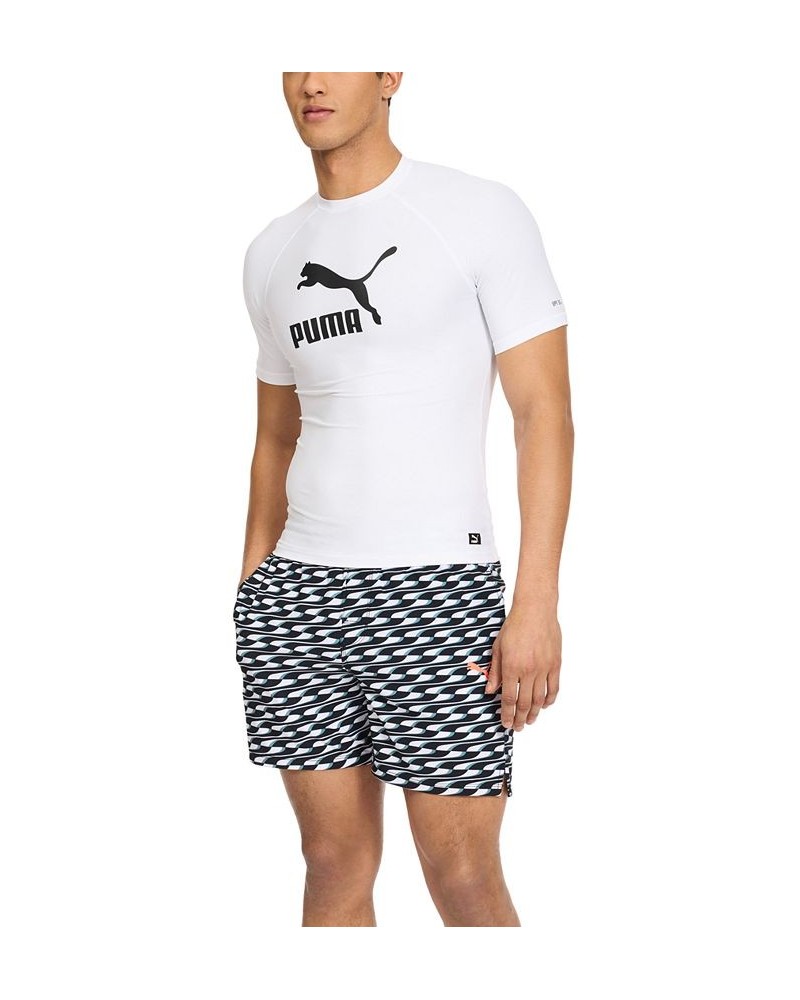 Men's Archive Performance-Fit Short-Sleeve Swim Shirt White $16.93 Swimsuits