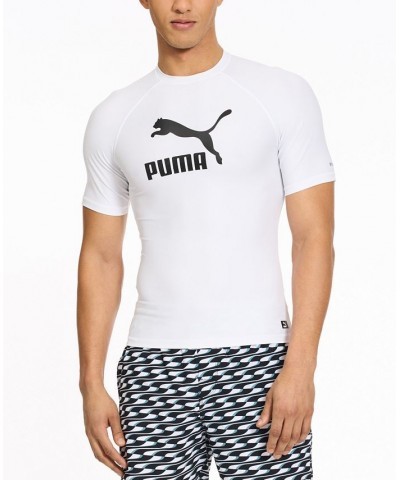 Men's Archive Performance-Fit Short-Sleeve Swim Shirt White $16.93 Swimsuits