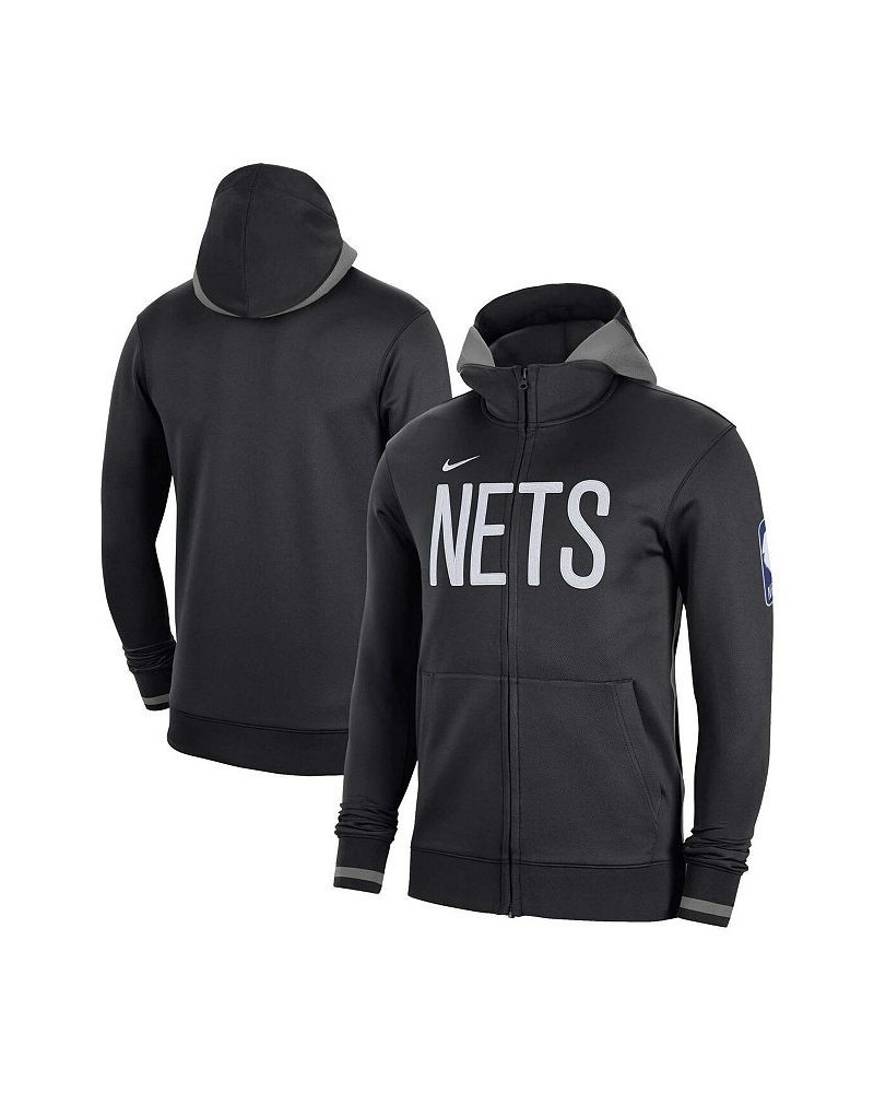 Men's Black Brooklyn Nets Authentic Showtime Performance Full-Zip Hoodie $79.20 Sweatshirt