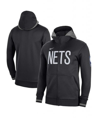 Men's Black Brooklyn Nets Authentic Showtime Performance Full-Zip Hoodie $79.20 Sweatshirt