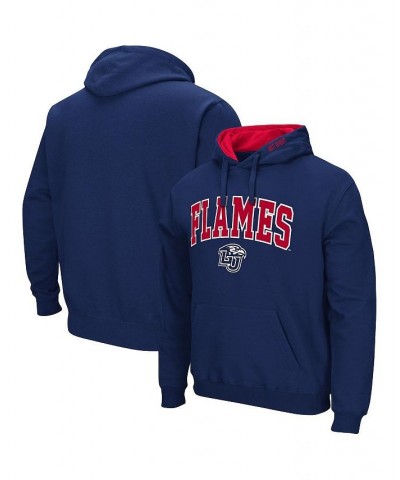 Men's Navy Liberty Flames Arch and Logo Pullover Hoodie $30.24 Sweatshirt