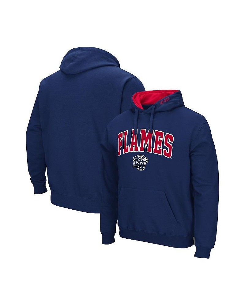 Men's Navy Liberty Flames Arch and Logo Pullover Hoodie $30.24 Sweatshirt