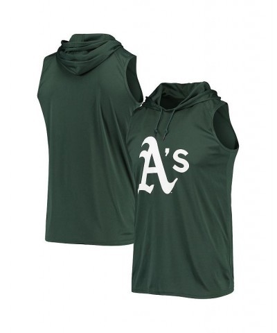 Men's Green Oakland Athletics Sleeveless Pullover Hoodie $19.78 T-Shirts