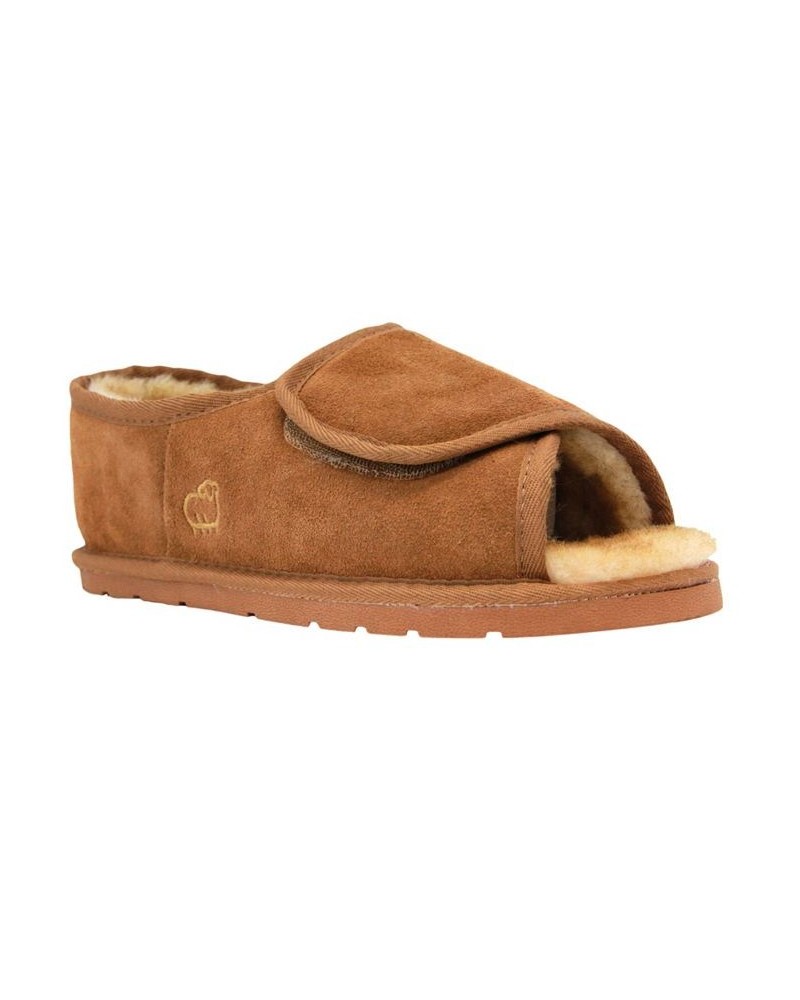 Men's Open Toe Wrap Slippers Brown $48.75 Shoes