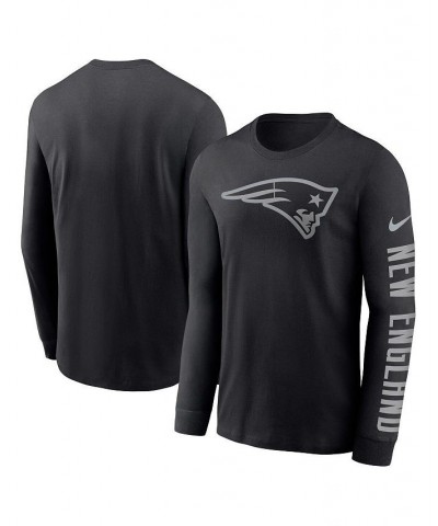 Men's Black New England Patriots RFLCTV Name And Logo T-shirt $25.80 T-Shirts