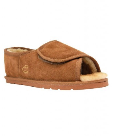 Men's Open Toe Wrap Slippers Brown $48.75 Shoes