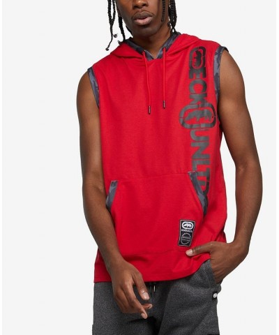 Men's Sleeveless Star Hoodie Red $30.16 Sweatshirt