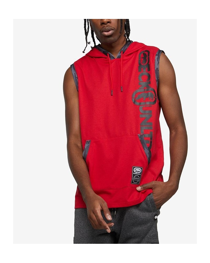 Men's Sleeveless Star Hoodie Red $30.16 Sweatshirt