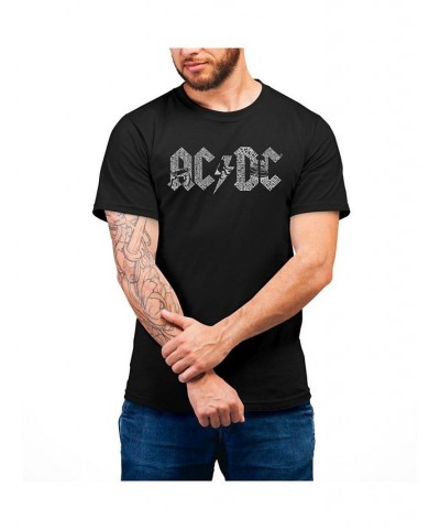 Men's AC/DC Word Art T-shirt Black $18.89 T-Shirts