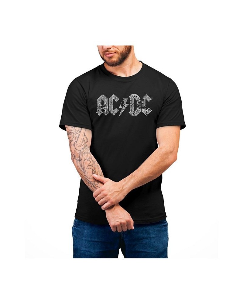 Men's AC/DC Word Art T-shirt Black $18.89 T-Shirts