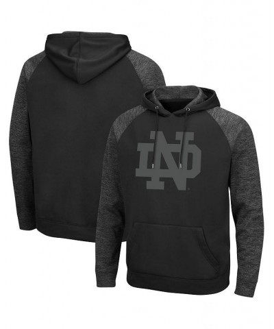 Men's Black Notre Dame Fighting Irish Blackout 3.0 Tonal Raglan Pullover Hoodie $35.00 Sweatshirt