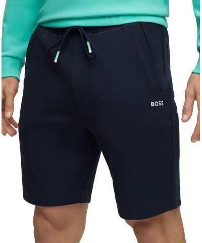 BOSS Men's Cotton-Blend Regular-Fit Shorts with Embroidered Logos Blue $57.96 Shorts