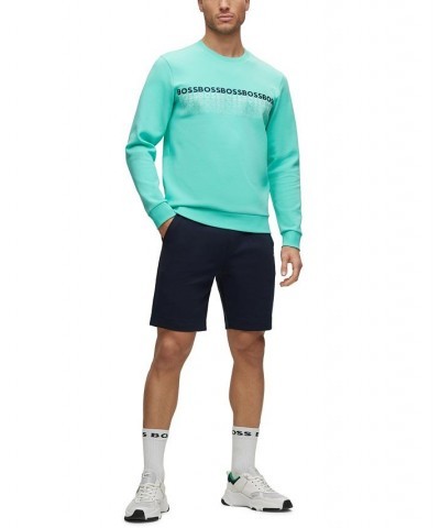 BOSS Men's Cotton-Blend Regular-Fit Shorts with Embroidered Logos Blue $57.96 Shorts