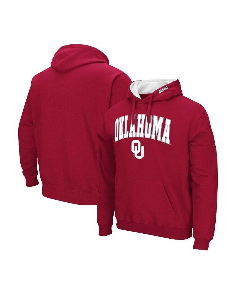 Men's Crimson Oklahoma Sooners Arch & Team Logo 3.0 Pullover Hoodie $32.99 Sweatshirt