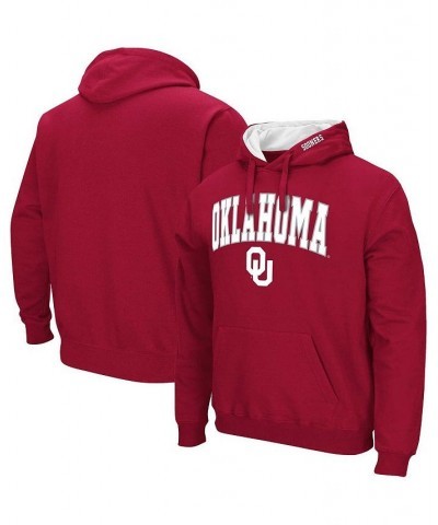 Men's Crimson Oklahoma Sooners Arch & Team Logo 3.0 Pullover Hoodie $32.99 Sweatshirt