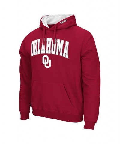 Men's Crimson Oklahoma Sooners Arch & Team Logo 3.0 Pullover Hoodie $32.99 Sweatshirt