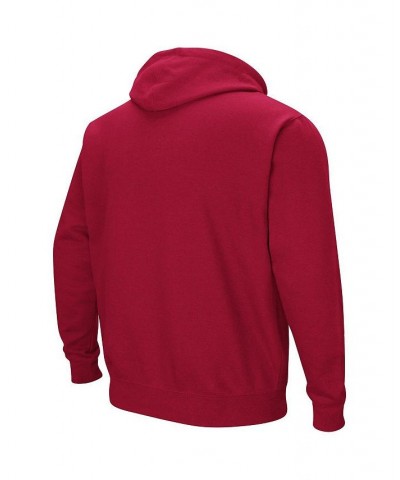 Men's Crimson Oklahoma Sooners Arch & Team Logo 3.0 Pullover Hoodie $32.99 Sweatshirt