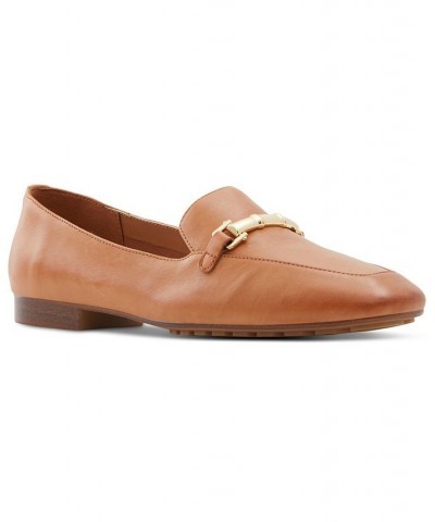 Women's Boska Bit-Ornament Tailored Loafer Flats Brown $35.00 Shoes