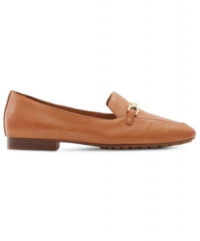 Women's Boska Bit-Ornament Tailored Loafer Flats Brown $35.00 Shoes