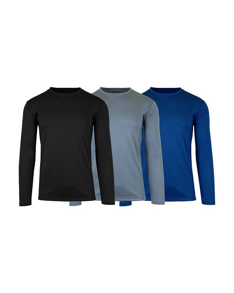 Men's Long Sleeve Moisture-Wicking Performance Tee, Pack of 3 Black/Charcoal/Navy $27.73 T-Shirts