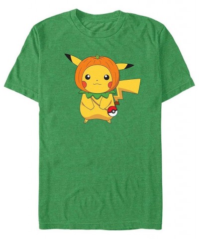 Men's Pokemon Pumpkin Hat Short Sleeves T-shirt Green $20.99 T-Shirts