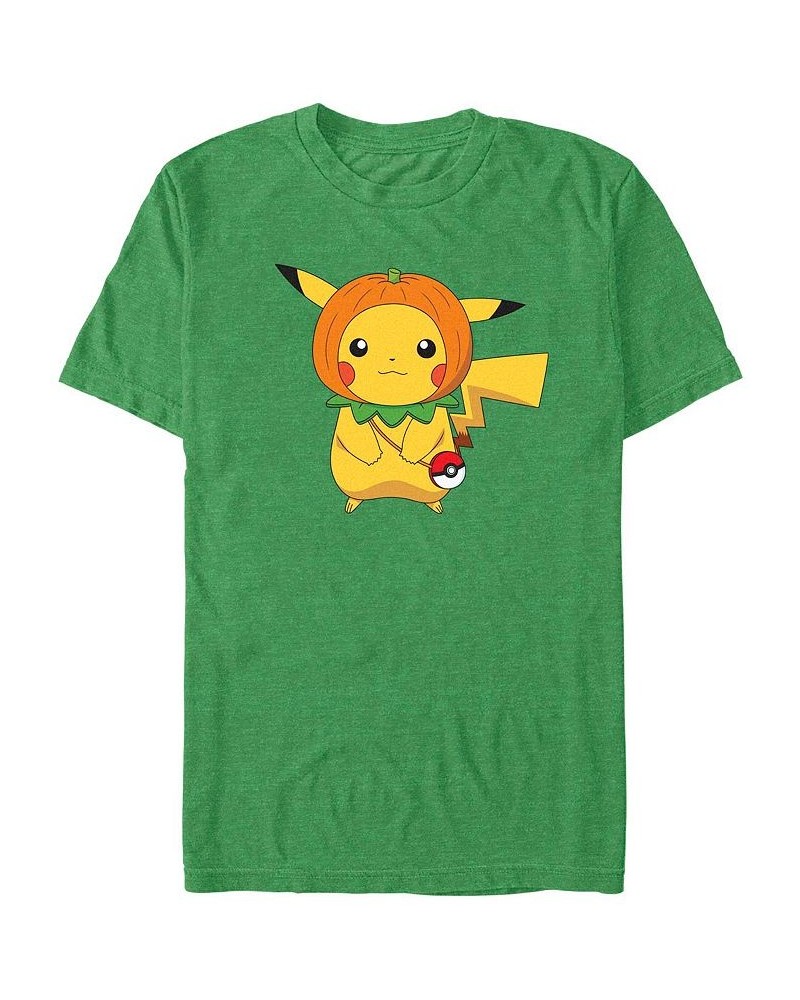 Men's Pokemon Pumpkin Hat Short Sleeves T-shirt Green $20.99 T-Shirts