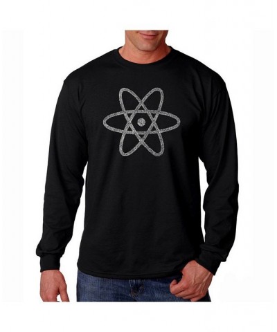 Men's Word Art Long Sleeve T-Shirt - Atom Black $17.20 T-Shirts