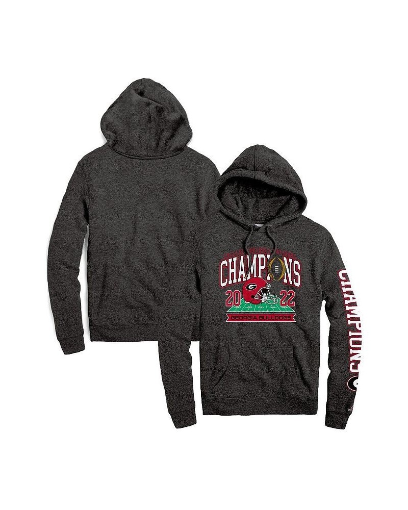 Men's Heather Charcoal Georgia Bulldogs College Football Playoff 2022 National Champions Two-Hit Tri-Blend Pullover Hoodie $5...