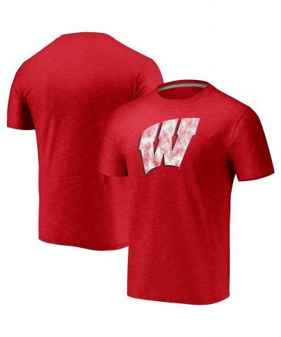 Men's Red Wisconsin Badgers Classic Primary Logo Space-Dye T-shirt $12.88 T-Shirts