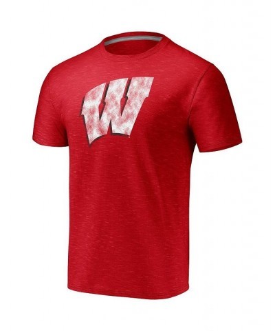 Men's Red Wisconsin Badgers Classic Primary Logo Space-Dye T-shirt $12.88 T-Shirts