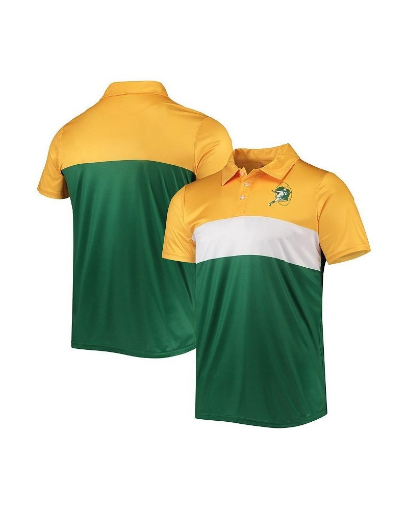 Men's Gold, Green Green Bay Packers Retro Colorblock Polo Shirt $26.95 Polo Shirts