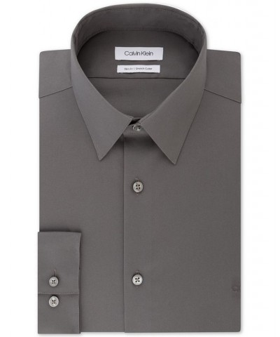 Men's Slim-Fit Stretch Flex Collar Dress Shirt Gray $16.40 Dress Shirts