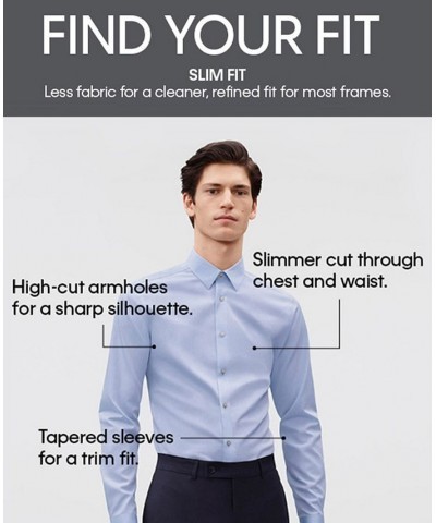 Men's Slim-Fit Stretch Flex Collar Dress Shirt Gray $16.40 Dress Shirts