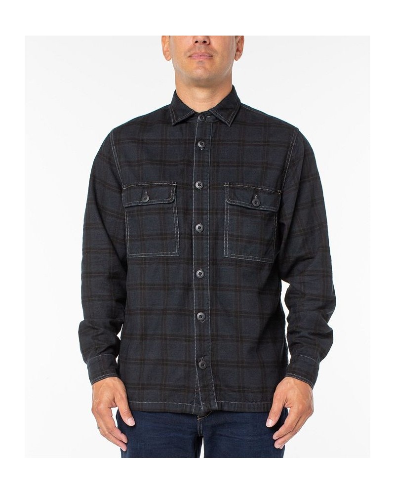 Men's Lightweight Cotton Flannel Shirt Black $25.76 Shirts