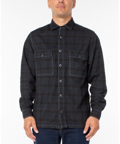 Men's Lightweight Cotton Flannel Shirt Black $25.76 Shirts