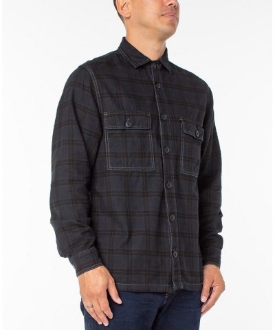 Men's Lightweight Cotton Flannel Shirt Black $25.76 Shirts