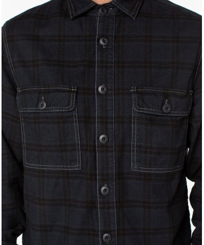 Men's Lightweight Cotton Flannel Shirt Black $25.76 Shirts