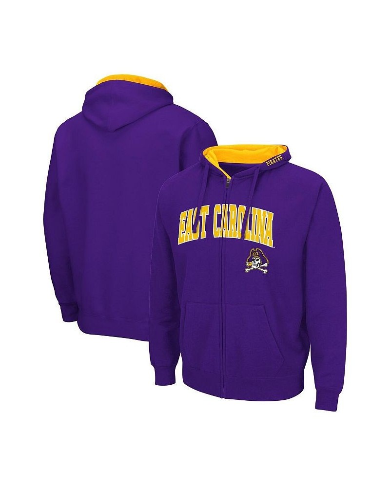 Men's Purple ECU Pirates Arch and Logo 3.0 Full-Zip Hoodie $31.19 Sweatshirt