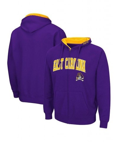 Men's Purple ECU Pirates Arch and Logo 3.0 Full-Zip Hoodie $31.19 Sweatshirt