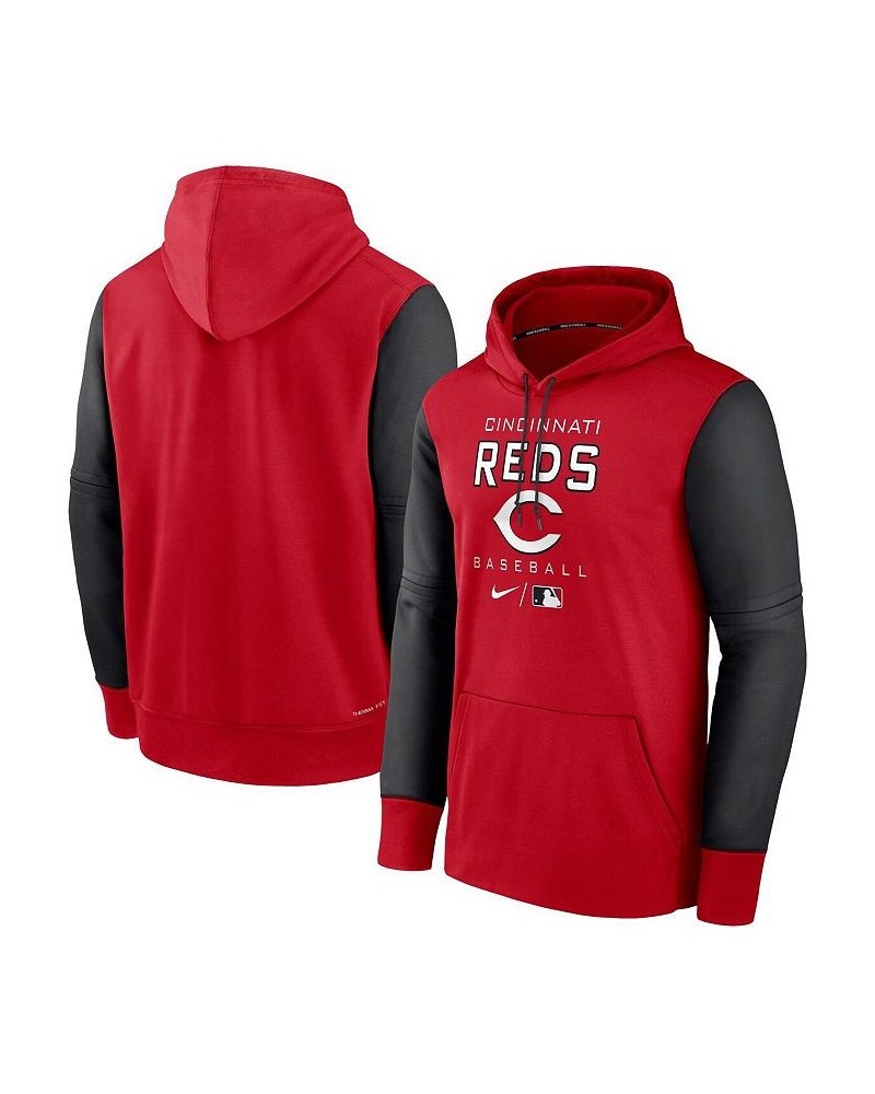 Men's Red, Black Cincinnati Reds Authentic Collection Performance Hoodie $45.89 Sweatshirt