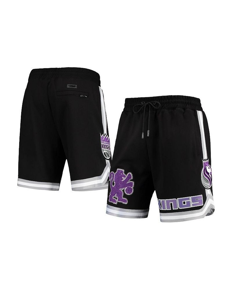 Men's Black Sacramento Kings Chenille Shorts $43.24 Shorts